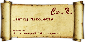 Cserny Nikoletta névjegykártya
