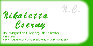 nikoletta cserny business card